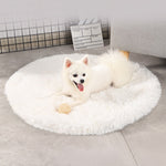 Round Dog Bed Mat Long Plush Cat Blanket Fluffy Lounger Dog Cushion Warm Pet Bed House For Small Large Dogs Cats Pet Supplies