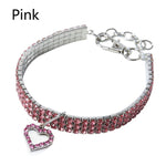 NEW2022 Exquisite Bling Crystal Dog Collar Heart shape Diamond Puppy Pet Shiny Full Rhinestone Necklace Collar Collars for Pet