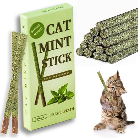 6 Sticks/box Cat Chews Products All Natural Catnip Cat Mint Stick Molar Sticks Teeth Cleaning Cat Sticks For Cats Of All Ages