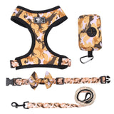 Dog Harness Set Reflective Camouflage Print Chest Adjustable Strap Puppy Harness Leash With Bag Outdoors Harness Pet Supplies