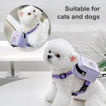 Pet Dog Harness Breathable Cat Harness And Leash Set With Bag Adjustable Puppy Chest Vest Outdoors Harness for Small Medium Dogs