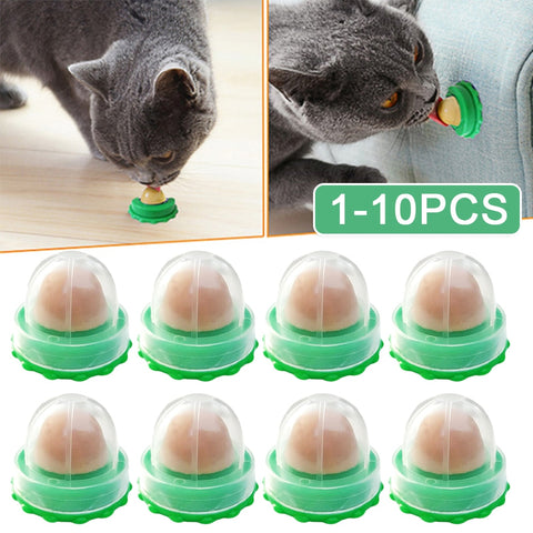 10-1pcs Nutrition Cat Snacks Catnip Sugar Candy Licking Nutrition Gel Energy Ball Toy Increase Pet Supplies Toy Candy Fixed Cat