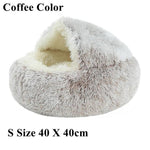 Hot Plush Round Cat Bed Cat Warm House Soft Long Plush