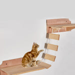 Cat Bridge Climbing Frame Wood Pet Cat Tree House Bed Hammock Sisal Scratching Post Cat Furniture Cat Toy Wall Mounted Dropship
