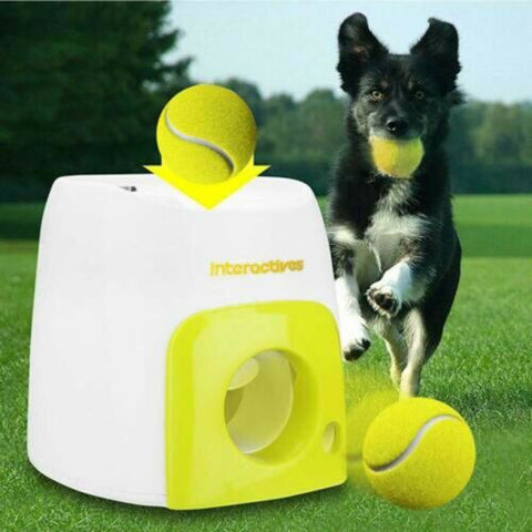 Dog Tennis Ball Thrower Pet Dog Chewing Toys Automatic Throw Machine Food Reward Machine Teeth Chew Launcher Play Toy