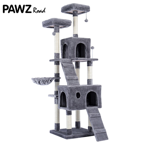 Pet Cat Tree House Condo Perch Entertainment Scratching for Cats Kitten Multi-Level Tower for Large Cat Cozy Furniture Protector