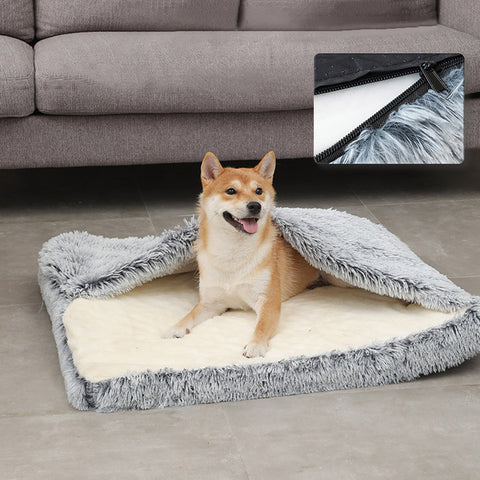 Removable Dog Bed Mat Plush Warm Pet Kennel Sofa Pad Blanket Cat Nest