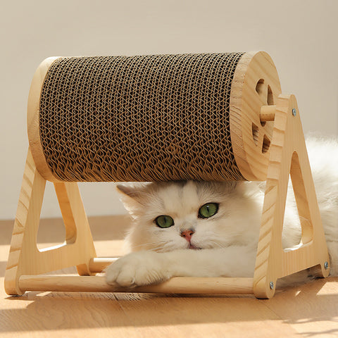 Cat Wheel Roller Scratching Board Rotatable Kittens Cat Scratcher Supplies Grinding Paws